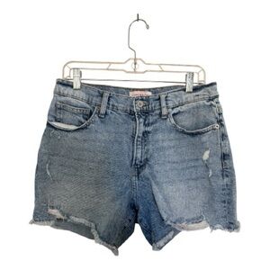 Lucky Brand High Rise Distressed Denim Shorts 10/30 | Raw Hem Cutoff Light Wash